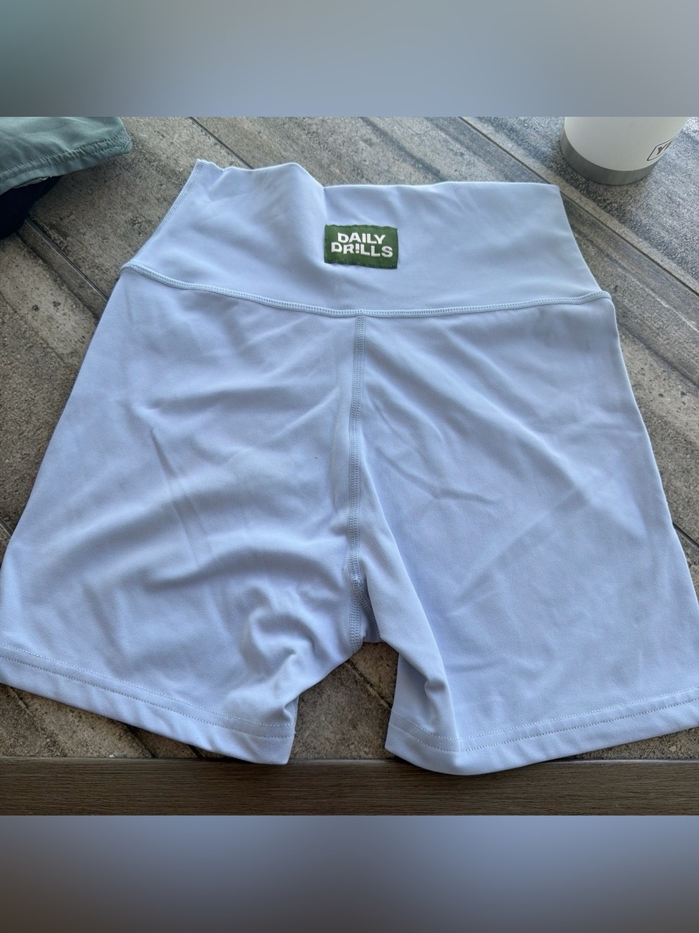 Daily Drills light blue High-Waist Bike Go! Shortie Shorts